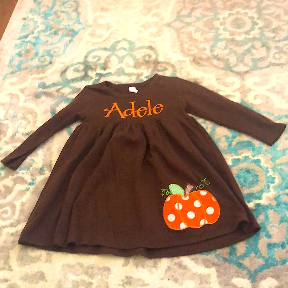 Custom made dress with fall theme.